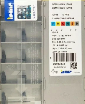 

10 PCS ISCAR CARBIDE INSERT GEMI 3002M IC908
