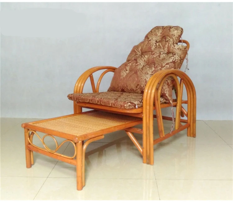 

Rattan Chair Single Recliner Folding Lunch Break Chair True Rattan Elderly Chair Home Leisure Beach Balcony Easy Chair