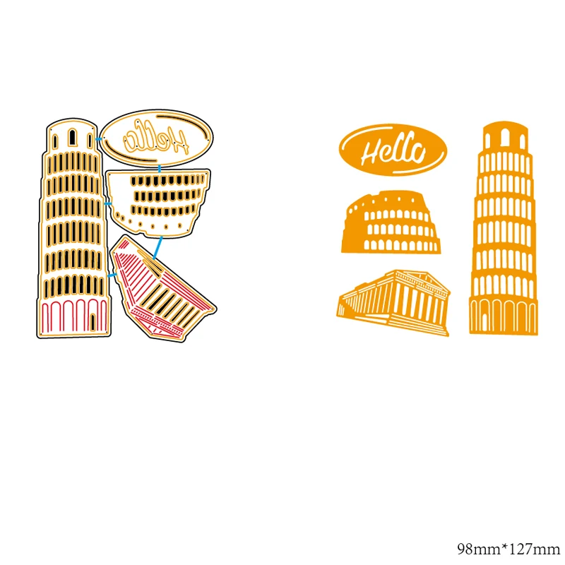 

ZhuoAng Skyscraper Cutting Dies for Card Making DIY Scrapbooking Photo Album Decoretive Embossing Stencial