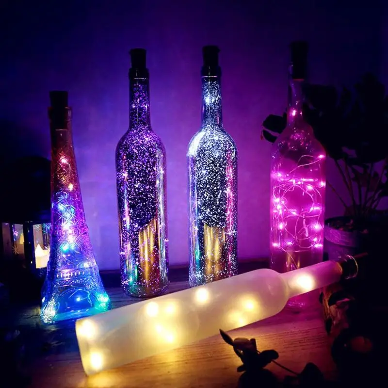 Alambre de cobre Corcho de botella de vino estrellado Navidad Luces Cuerda LED Boda Decoración