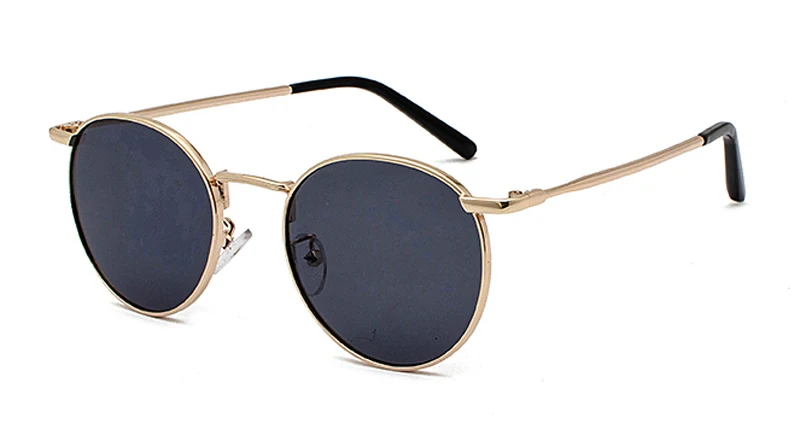 Peekaboo очки прозрачные круглые, металлические солнцезащитные очки стиль, мужские очки солнечные желтые золотые красные линзы, Ретро солнцезащитные, uv400 рождения, подарок - Цвет линз: gold with black