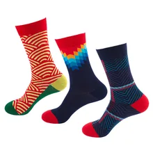 3 пар/лот, цветные Повседневные носки для влюбленных в Корейском стиле, носки с принтом птиц, оленей, обезьяны, животных, пара модных мужских и женских Хлопковых Носков