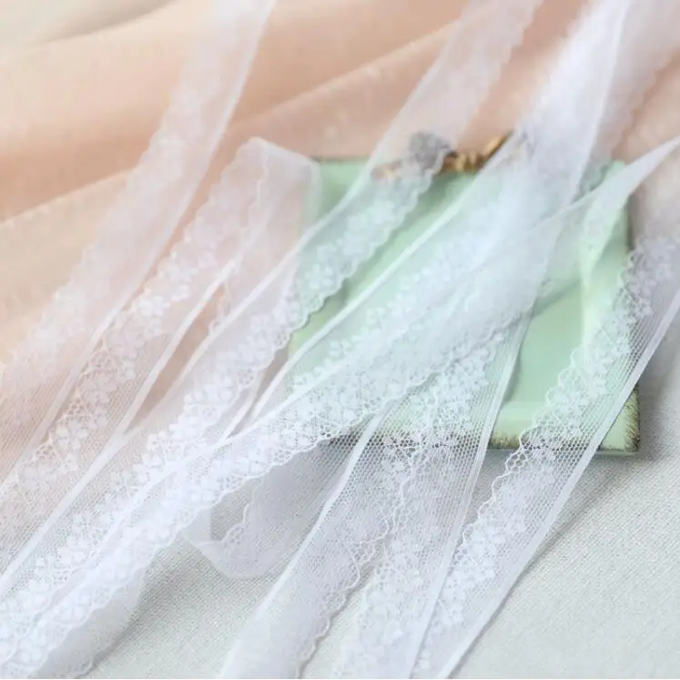 Crocheted Fabric Lace Sweater Side Skirt Curtain Sofa DIY Lace Trim Doll Garment Accessories 10 Meters White Thin