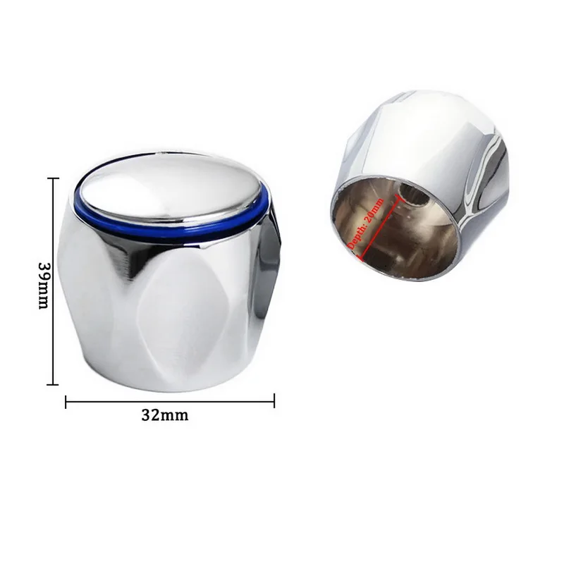 Горячая холодная ручка крана Универсальная замена обрабатывать Серебряный тон