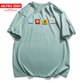 

Aelfric Eden Velcro Casual Simple Oversized T Shirt Men Streetwear Harajuku Loose Short Sleeve 2020 Summer Cotton Fashion Tshirt