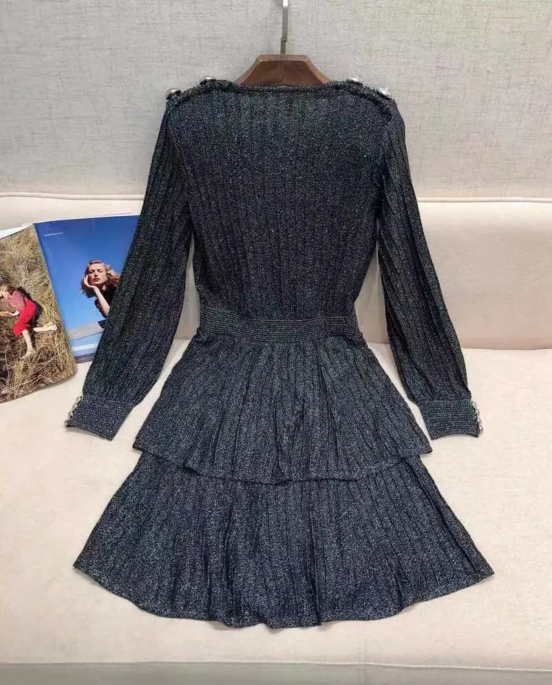 AH1194 High quality New Fashion Women Autumn Dress Luxury famous Brand European Design party style dress
