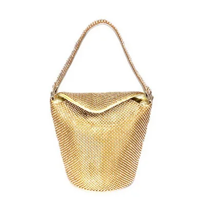 GLOIG крышка женские вечерние сумки смешанный цвет вечерние Свадебный клатч кошелек с сумочки с бриллиантами - Цвет: YM1769gold