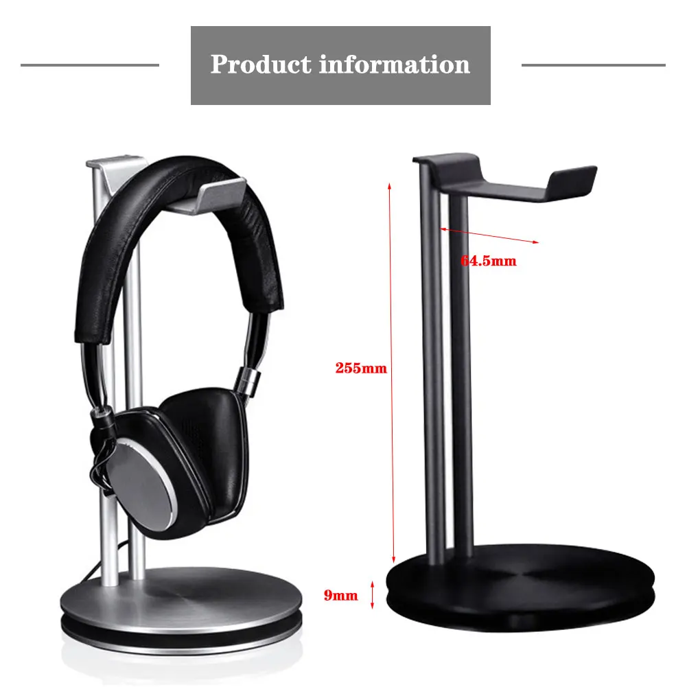 Aluminium Alloy Headphone Bracket Earphone Stand Headset Holder Earphone Storage Rack Wall Desk Display Stand ABS Spray Paint