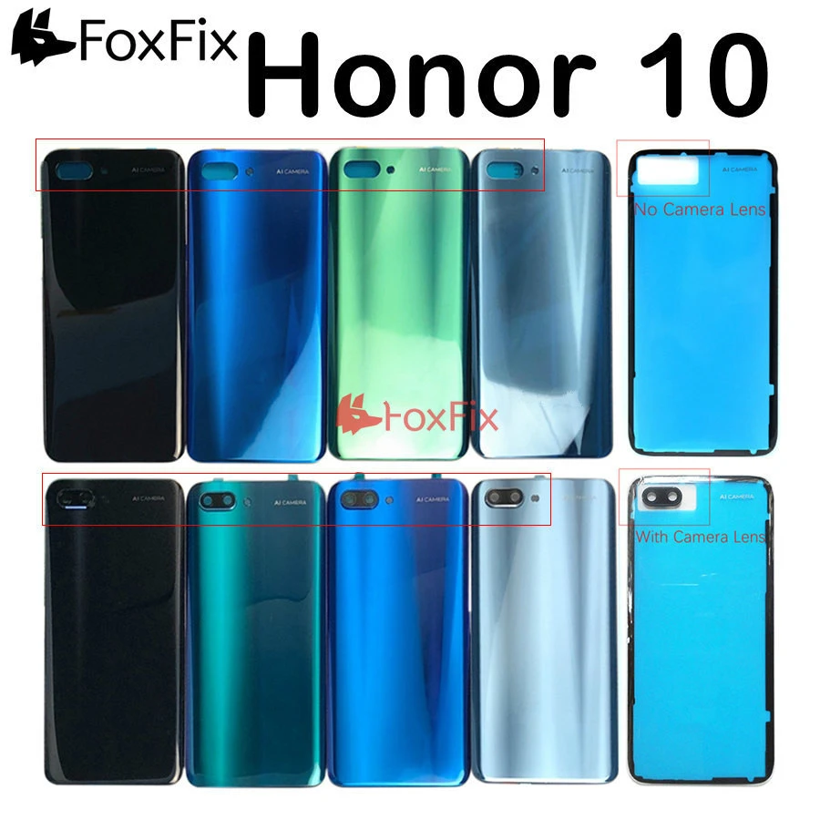 Back Glass For Huawei honor 10 Back Cover Housing with Rear Camera Lens For Honor 10 Battery Door Back Cover COL-L29 Replacement frame mobile phone