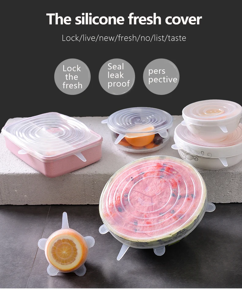Food-grade silicone fresh cover universal bowl cover sealed transparent lid household round general insurance refrigerator artif