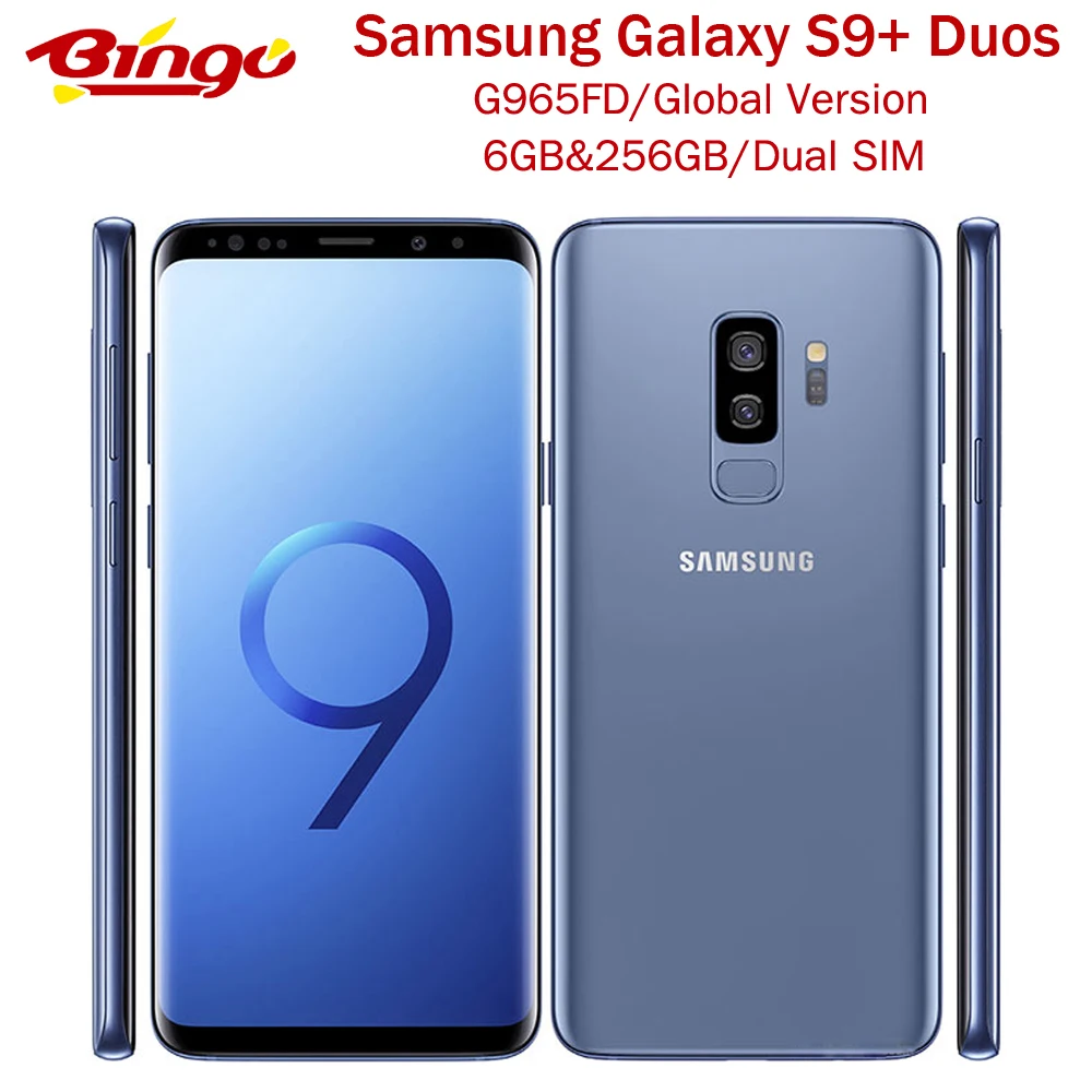 Samsung Galaxy S9 + Duos S9 más G965FD 256GB Dual SIM 4G LTE teléfono móvil Android Octa Core 6,2 12MP y 8MP RAM 6GB ROM 256G NFC