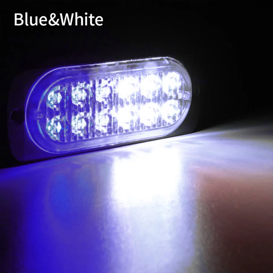 white-blue 12V 24V 36W 12 W светодиодный автомобиль светотехника для грузовика вспышки света светодиодный мерцающий сигнал светофора лампы Автомобильный светодиодный Стробоскопическая Лампа Аварийного освещения маяк - Испускаемый цвет: white-blue