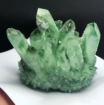 

350-400g natural green ghost quartz crystal cluster healing crystals raw gemstone specimen for home&office decoration fengshui