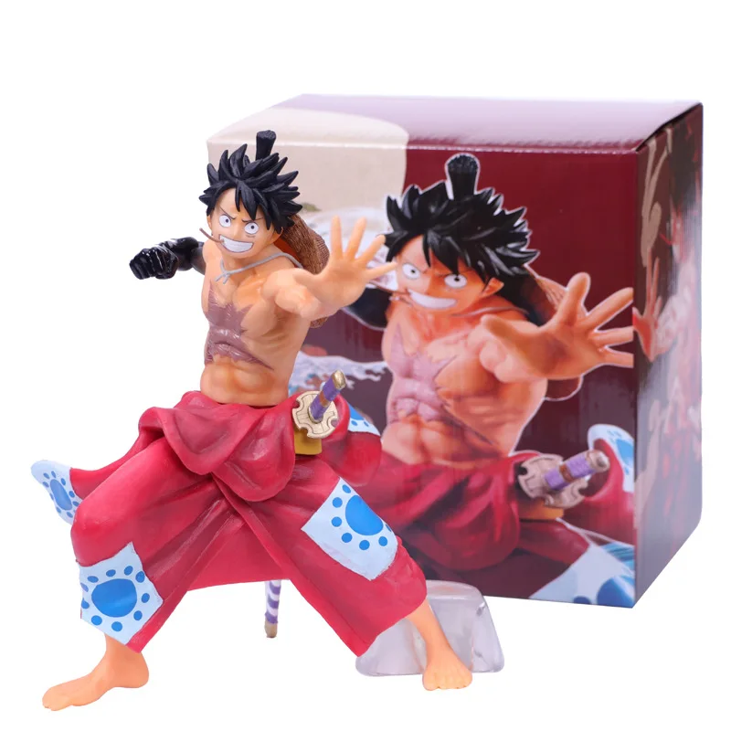 19 см аниме one piece Луффи ПВХ фигурка игрушки Аниме вооруженное цветное кимоно куклы