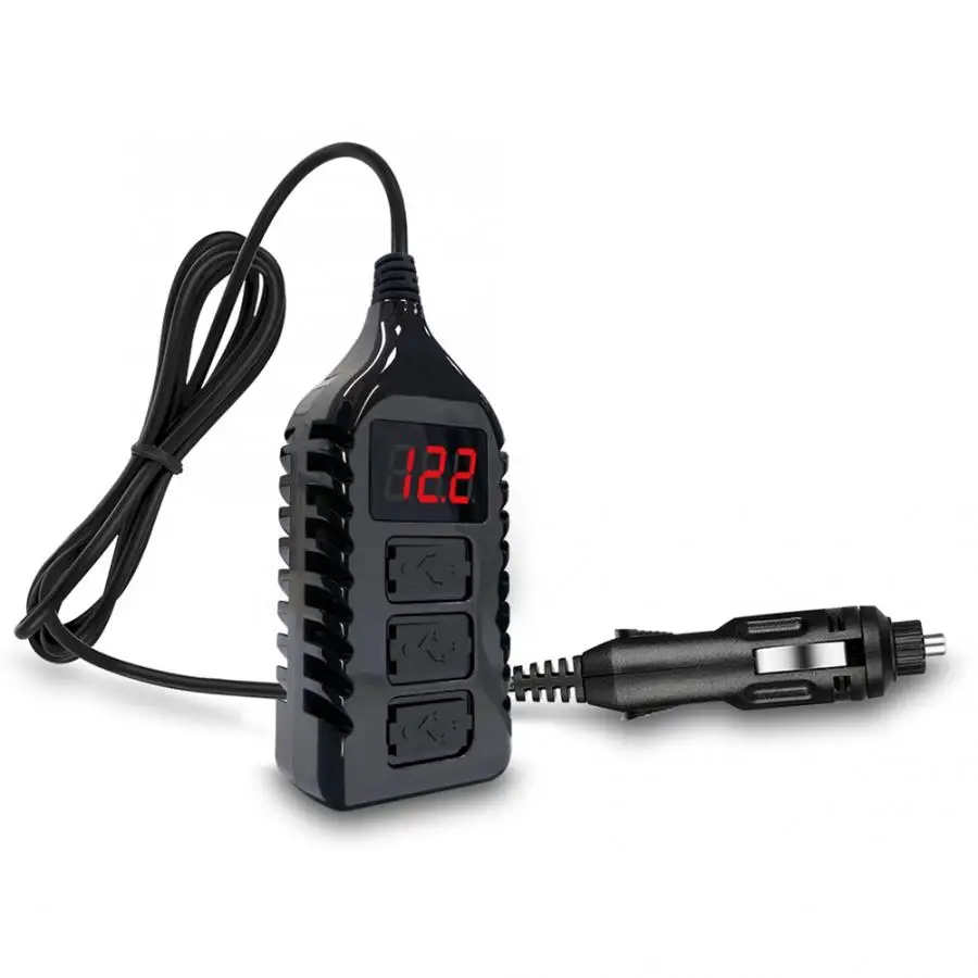 Адаптеры Розетки 12-24V 3 Переходник USB для зарядки в машине с монитором напряжения светодиодный дисплей для сотового телефона gps Аксессуары voiture