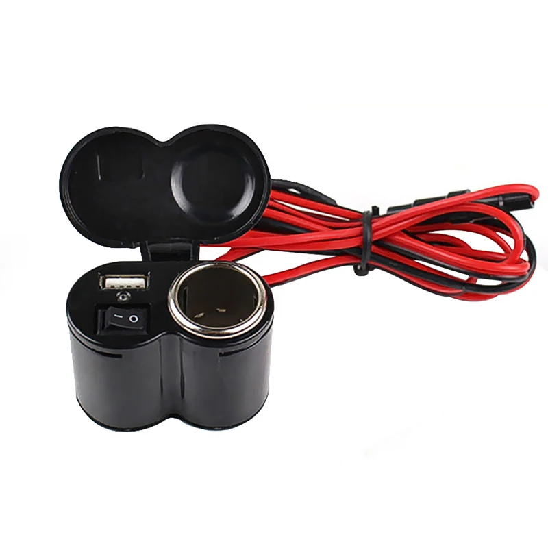 

Car Motorcycle Bike Waterproof Cigarette Lighter USB Power Charging Socket New