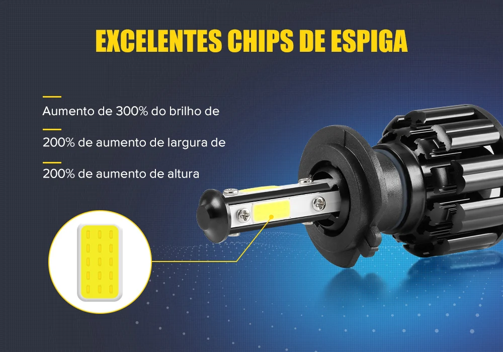 Conduziu o Farol do Carro Lâmpada do Carro Led para o Farol Anyhow 4 Chips Laterais h4 H11 H13 9012 9007 9005 9006 6000 k Luzes Automático h7 100 w 10000lm 13 do carro h4 h11 h13 9012 9007
