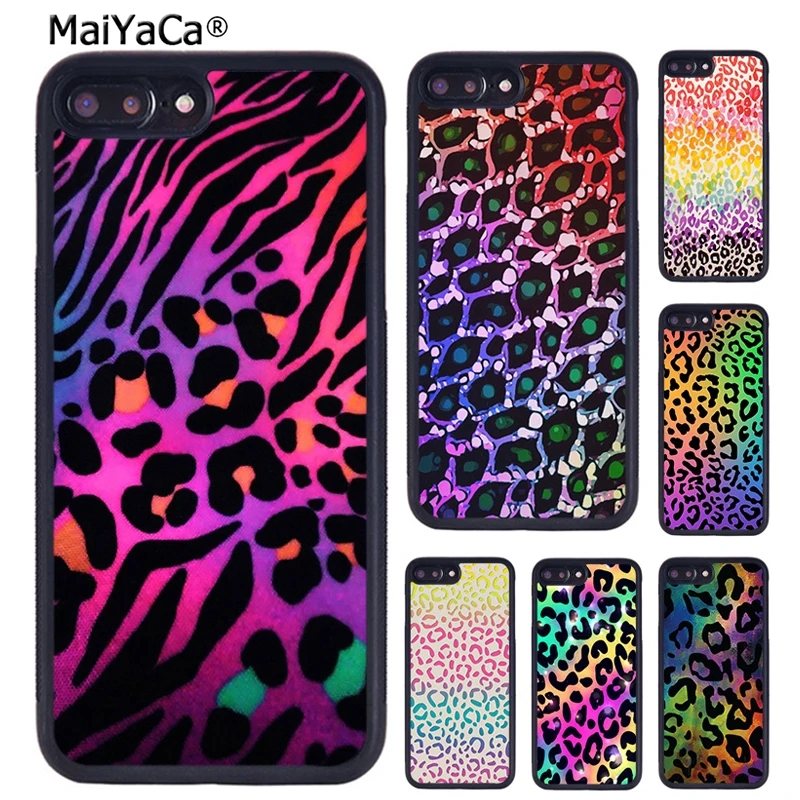 Colorful Leopard Print Skin Phone Case Cover For iPhone 6S 7 8 plus 11 12 13 Pro X XR XS Max Samsung Galaxy S8 S9 S10 | Мобильные