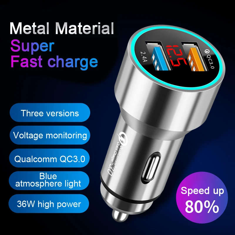 Autoladegerät 65 W Ladegerät USB-Ladegerät für Autos Netzteil Zigarettenanzünder im Auto Tragbar für Xiaomi iPhone Oneplus_voghion.com