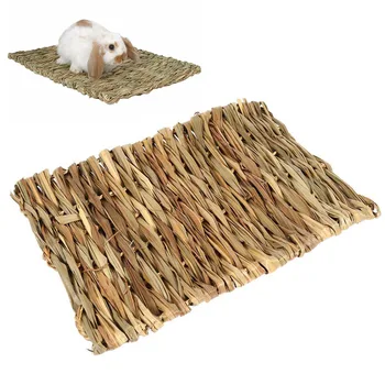 

1pc Straw Pet Mat Grass Mats Safe Edible Mats Cages Chew Toys for Pets Animal Rat Guinea Pig Pet Fun Toy