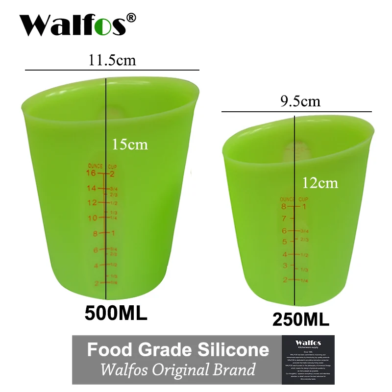 

WALFOS Silicone 250/500ml Baking Cup Cream Batter Measuring Cup Milk Chocolate Liquid Measuring Cup Container Kitchen Gadgets
