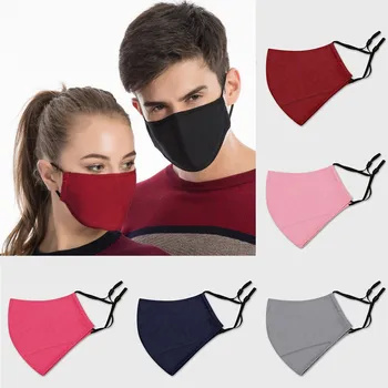 

Solid Pm2.5 Cotton Mouth Mask Washable Reusable Dust Masks Activated Carbon Filter Fabric Face Mask Adjustable Mascarillas#K