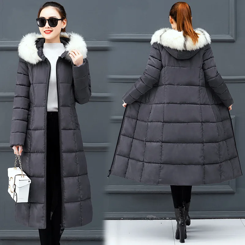 #*Cheap Long Parkas Female Women Winter Coat Thickening Cotton Winter Jacket Womens Outwear Parkas for Women Fur Collar