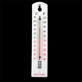 

White Plastic Wall Hung Thermometer Outdoor Garden Garage Indoor House Office Room Garden Greenhouse Thermometer