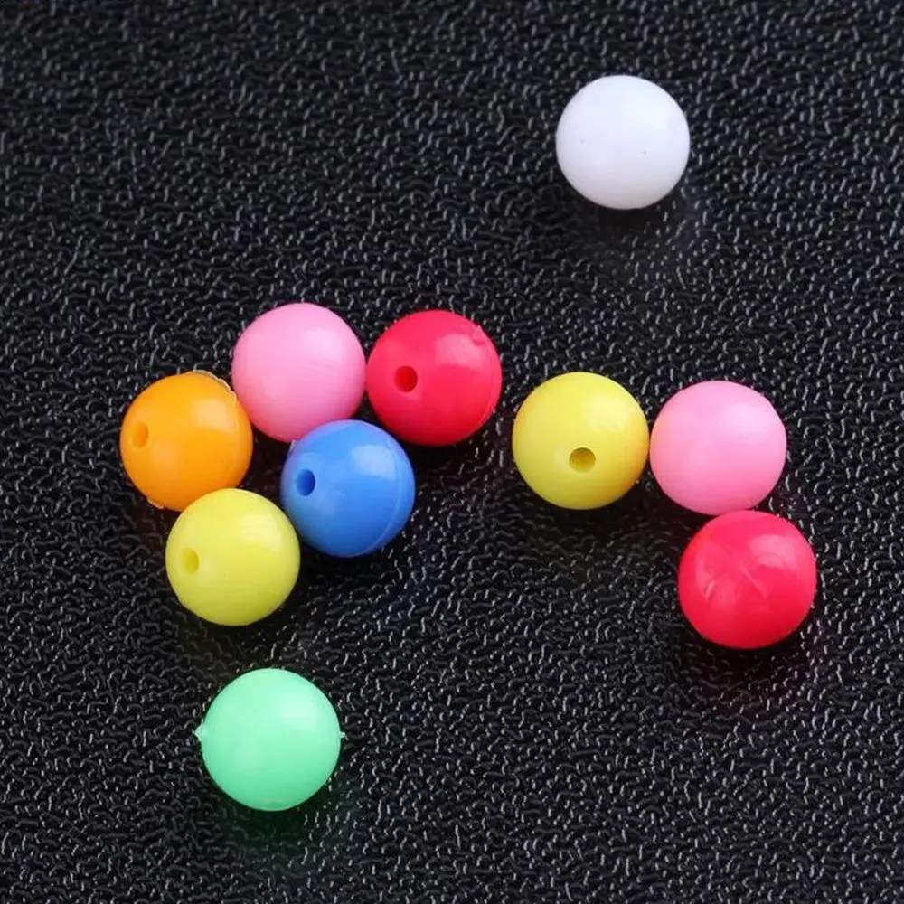 Fishing Float 100pcs New Mixed Color Stoppers PE Plastic Fishing Cross Beads Drill Double Pearl Floats Balls