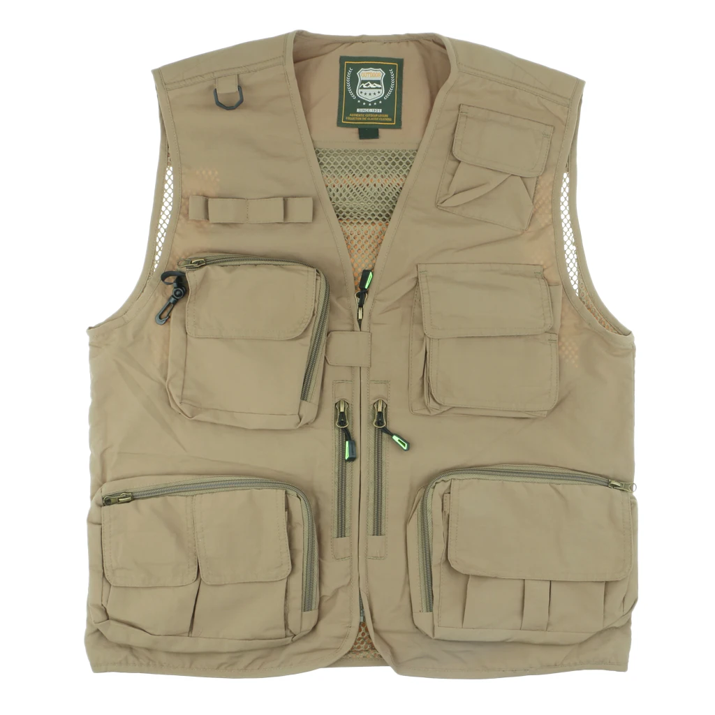 Multi-Pocket Quick-Dry Jacket Fishing Photography Outdoor Travel Vest 4XL Durable Fishing Vests for Fisherman