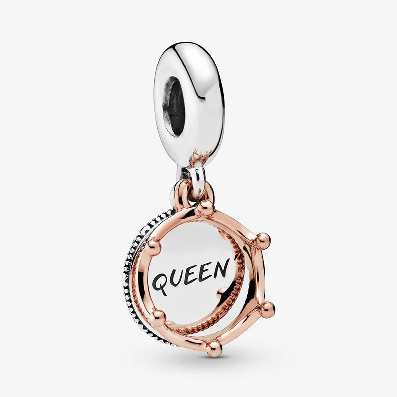 

2019 Autumn New 925 Sterling Silver Queen & Regal Crown Dangle Charm Beads fit Original Pandora Bracelets Women DIY Jewelry