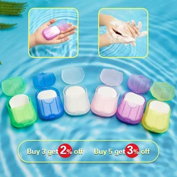 20/40/60/100Pcs Portable Soap Paper with Box Washing Hands Disinfect Scented Sheets Travel Disposable Cleaning Outdoor Product