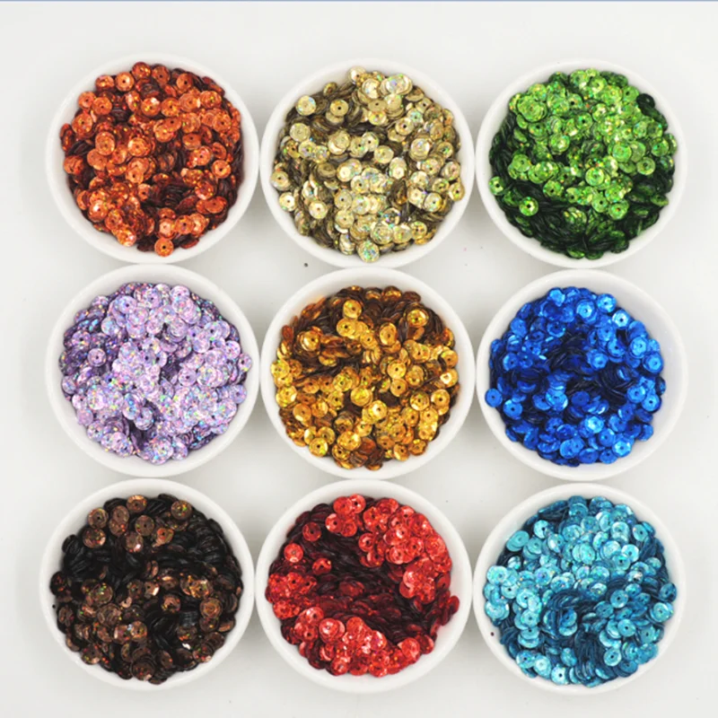 10g/Bag 6mm Laser Round Concave Sequins PVC Craft Paillettes Sewing Wedding Dress Clothing DIY Handmade Lentejuelas Accessories | Дом и сад