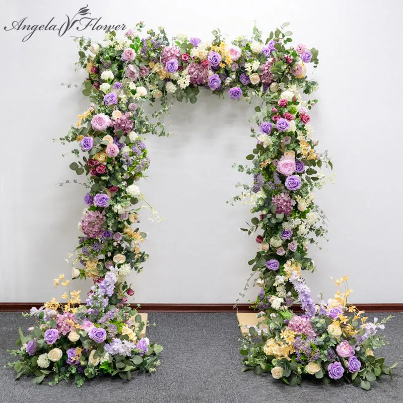 Purple Wedding Floral Arrangement Artificial Flower Row Diy Wedding