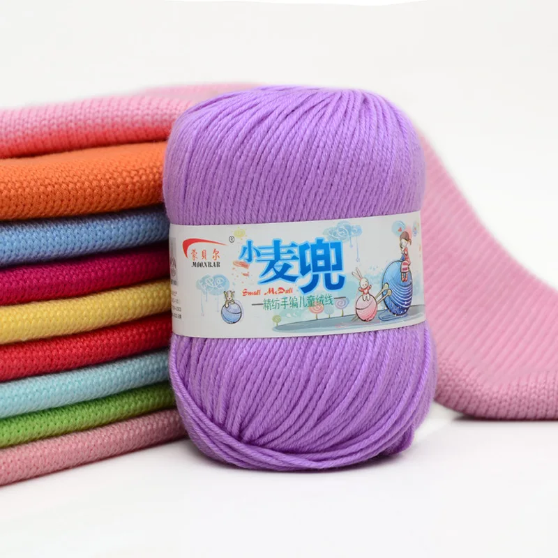

Colorful Bamboo Milk Fiber Thread Skein Anti Static Hand Knitting Crochet Yarn Slim Dyed Wool Cotton For Women Sweater Scarf