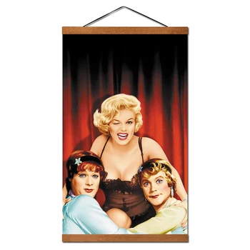 

Monroe Classic Movie Some Like It Hot Wall Art Posters and Prints Hanging Scroll Canvas Painting With Solid Wood Ready to Hang