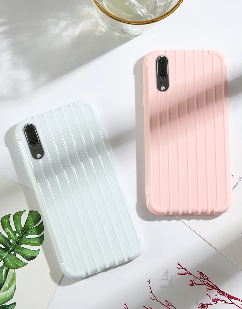 Роскошный багажный чехол для huawei p20 pro, Модный милый чехол для костюма, чехол для багажника из ТПУ, силиконовая задняя крышка для huawei P20 P20 lite, защитный чехол