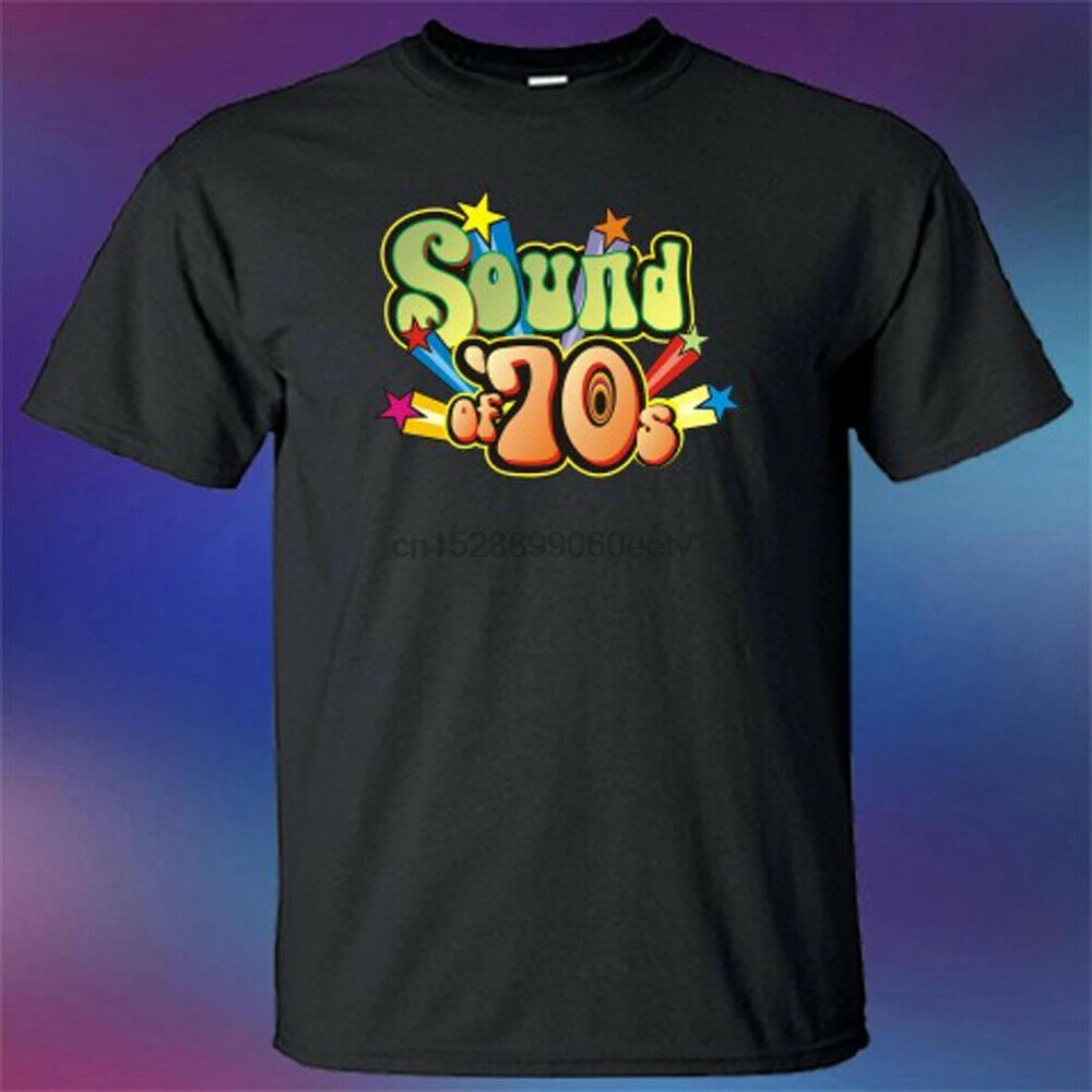 Мужская черная футболка с логотипом Sound Of 70 s. Размер S-3XL | одежда