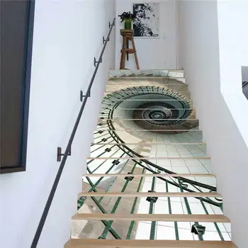 

13pieces/set 100*18cm 3D Pattern Self-adhesive Stair Sticker Floor Wall Sticker Waterproof PVC DIY Home Decor Wallpaper Mura