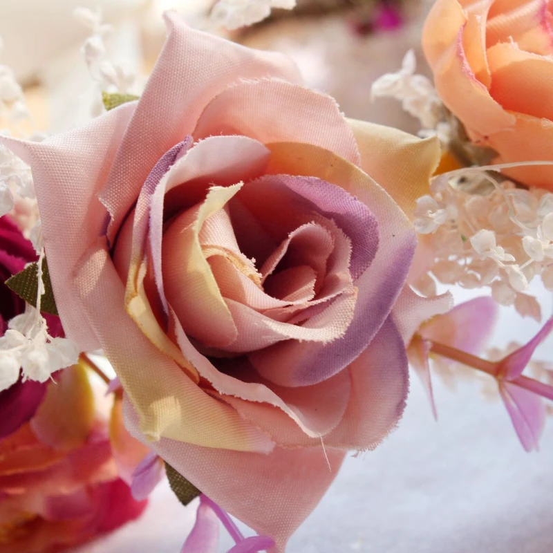 Bride Bridesmaid Simulation Flower garland Dried flower headband wedding hair accessories for bride