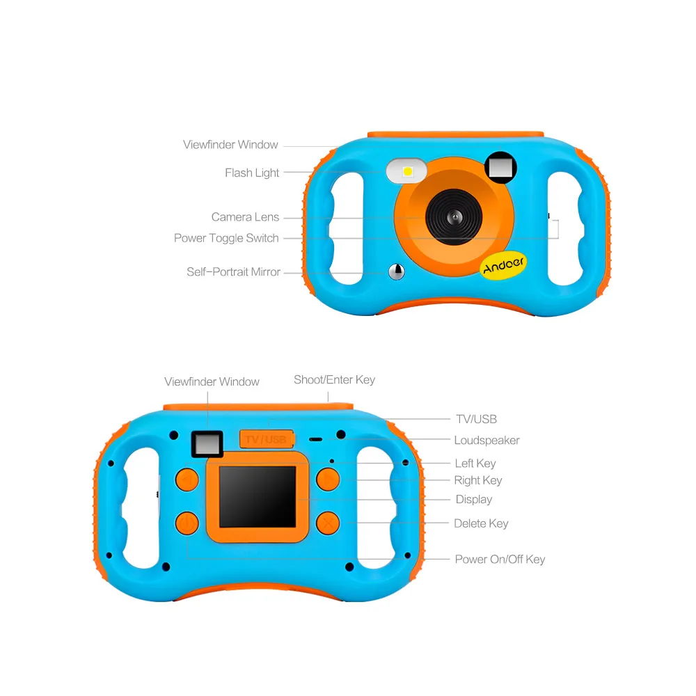 Andoer CDE7 WiFi детская мини цифровая камера 1080P HD детская камера мини 5X цифровой зум WiFi видеокамера для девочек и мальчиков Игрушки