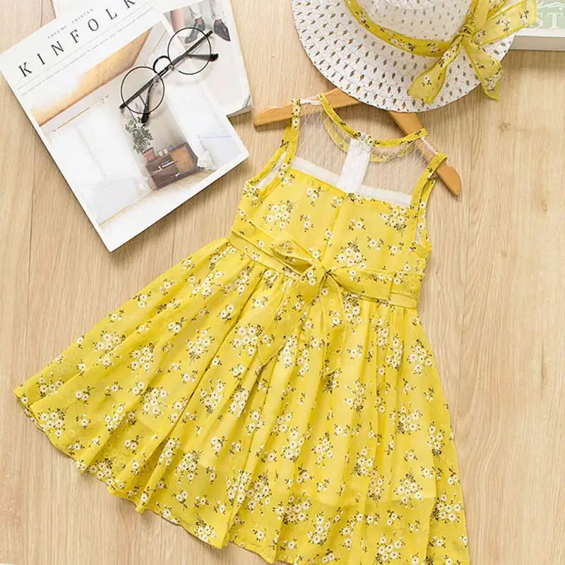 AZ1405 Yellow Menoea для девушек платья Новые с узлом-бабочкой; Милые платье принцессы детская одежда для девочек Костюмы нарядные платья для свадьбы для детей платья для девочек - Цвет: AZ1405 Yellow