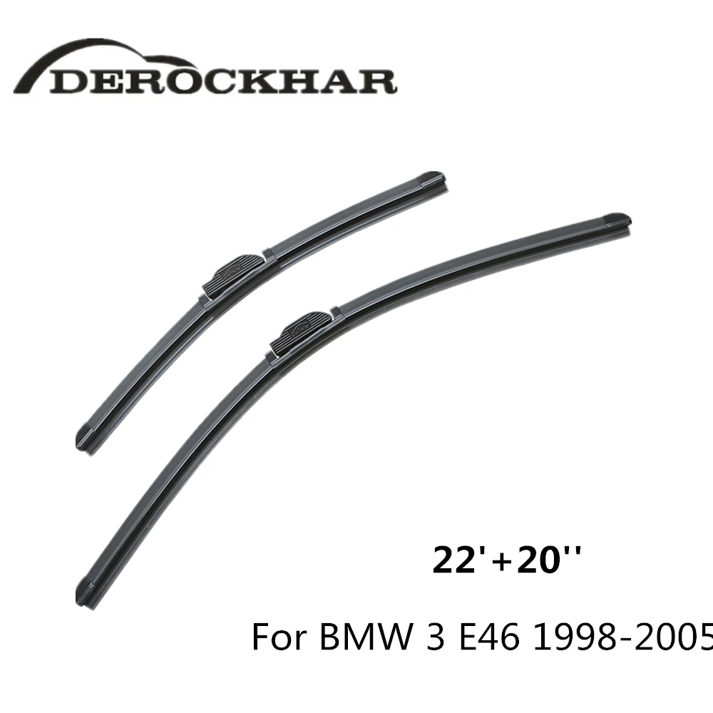 DEROCKHAR 2PCS 22''+20'' Soft Rubber Frameless Bracketless Windscreen Windshield Car Wiper For BMW 3 Series E46 1998-2005 |
