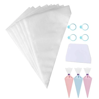 

Pastry Piping Bags,Disposable Icing Bags Set Include 4 Icing Bags Ties,Cake/Cupcake Decorating Bag for All Size Couplers