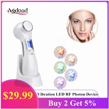 6 в 1 светодиодный светильник терапия прибор для лица омоложение против старения кожи домашний спа красота EMS RF радиочастотный уход за кожей