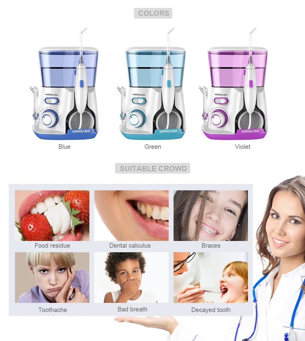 Teeth Whitening Water Flosser 10 Modes Oral Irrigators Cleaning Tools V300 For Family
