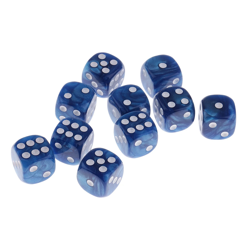 10 Pieces Plastic 6-sided Digital Dice D6 for Party Bar Table Game Accessory Gaming Dice Birthday Parties Board Game