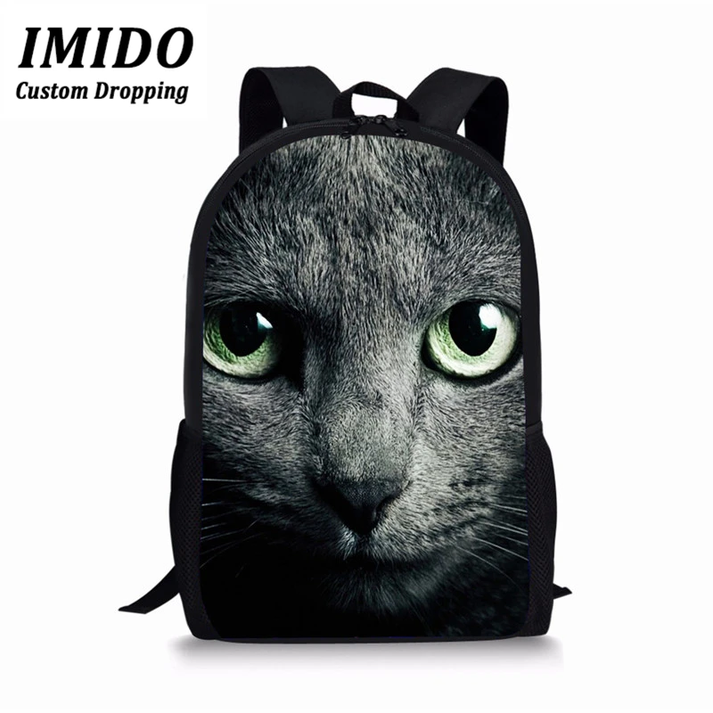 Имидо 3D Cat отражение с принтом в виде тигра школьная сумка для мальчиков с рисунком из мультфильма для девочек с забавными животными Детские рюкзак начальная школа студентам школьная сумка ранец