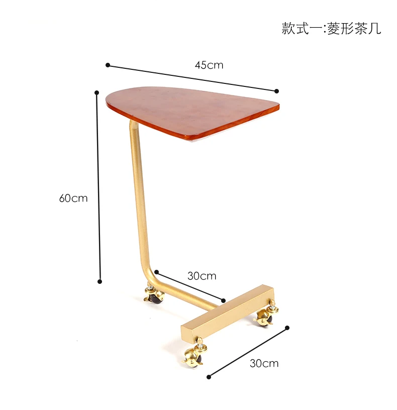 Мобильный кованый диван угловой стол прикроватный столик для чтения креативный Маленький журнальный столик с колесами деревянный овальный Рабочий стол