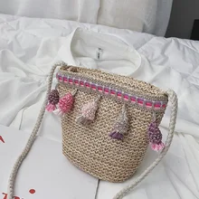 Трава соломенная кисточкой женский кошелек для монет Детский кошелек Летняя Пляжная Сумка женская Bolso mujer carteira bolsa feminina для девочек